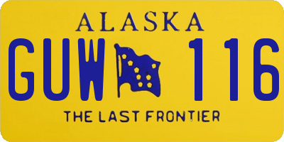 AK license plate GUW116