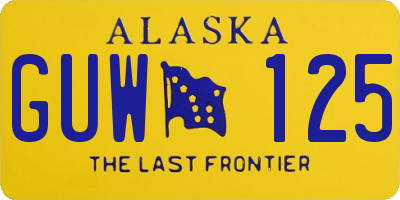 AK license plate GUW125