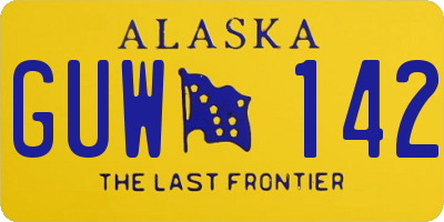 AK license plate GUW142
