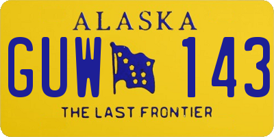 AK license plate GUW143