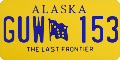 AK license plate GUW153