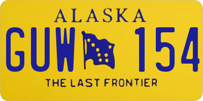 AK license plate GUW154