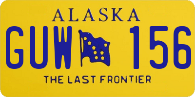 AK license plate GUW156