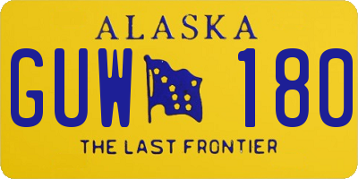 AK license plate GUW180