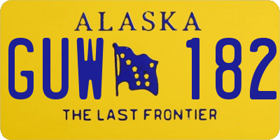 AK license plate GUW182