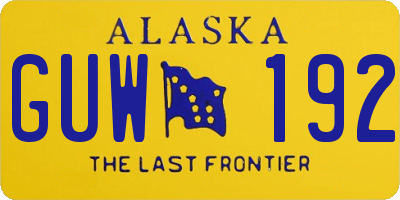 AK license plate GUW192