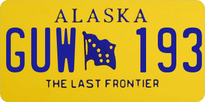 AK license plate GUW193