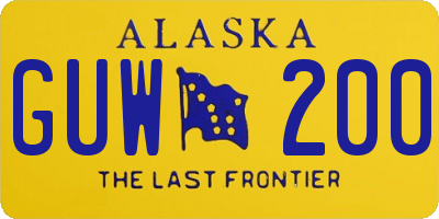AK license plate GUW200