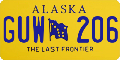 AK license plate GUW206