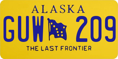 AK license plate GUW209