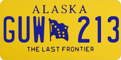 AK license plate GUW213