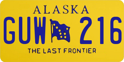 AK license plate GUW216