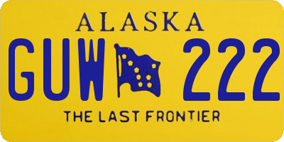 AK license plate GUW222