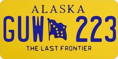 AK license plate GUW223