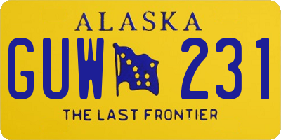 AK license plate GUW231