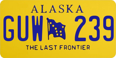 AK license plate GUW239