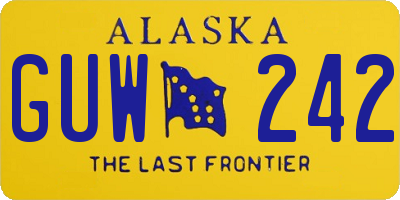 AK license plate GUW242