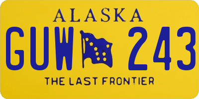 AK license plate GUW243