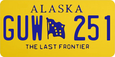 AK license plate GUW251