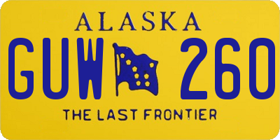 AK license plate GUW260