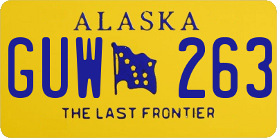 AK license plate GUW263