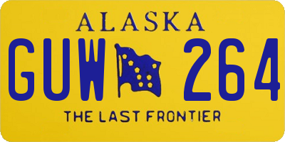 AK license plate GUW264