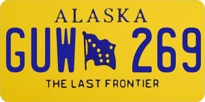 AK license plate GUW269