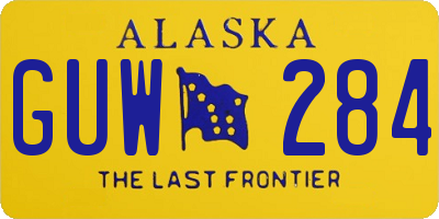 AK license plate GUW284