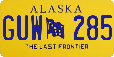 AK license plate GUW285