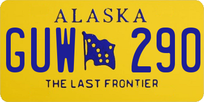 AK license plate GUW290