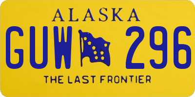 AK license plate GUW296