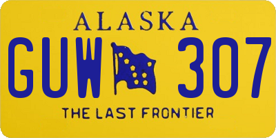 AK license plate GUW307