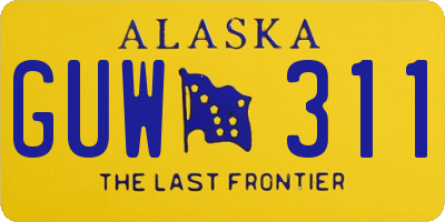 AK license plate GUW311