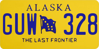 AK license plate GUW328