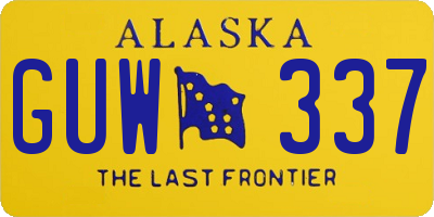 AK license plate GUW337