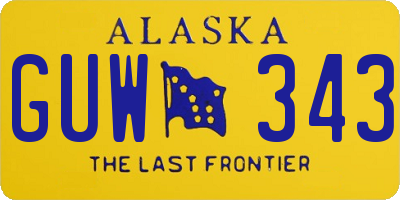 AK license plate GUW343