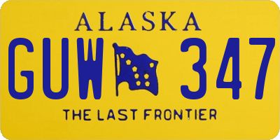 AK license plate GUW347