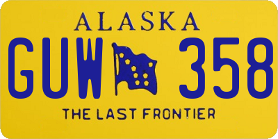 AK license plate GUW358