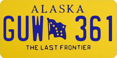 AK license plate GUW361