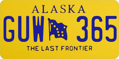 AK license plate GUW365