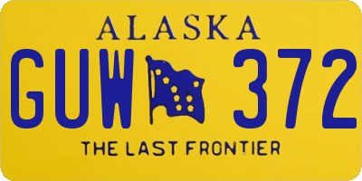 AK license plate GUW372