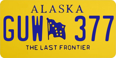 AK license plate GUW377