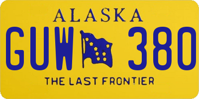 AK license plate GUW380