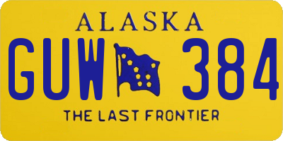 AK license plate GUW384