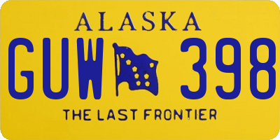 AK license plate GUW398