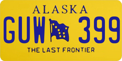 AK license plate GUW399