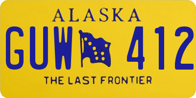 AK license plate GUW412