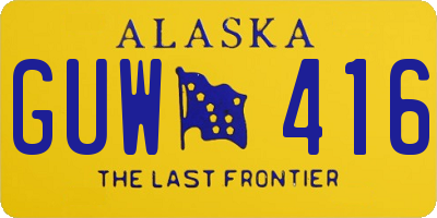 AK license plate GUW416