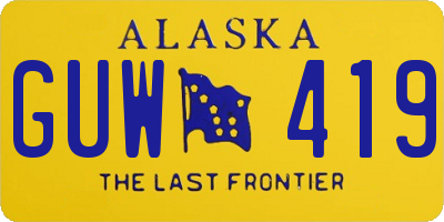 AK license plate GUW419