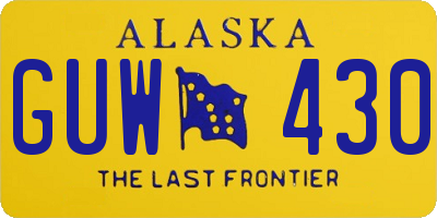 AK license plate GUW430